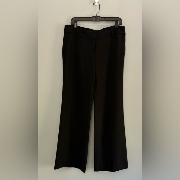 ANN TAYLOR LOFT Marisa Mid-Rise Black Wide Leg Trousers Size 10 - Picture 2 of 11